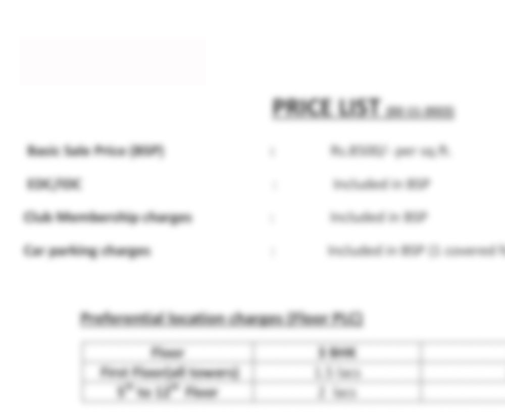Hero Homes Vrindavan Price List